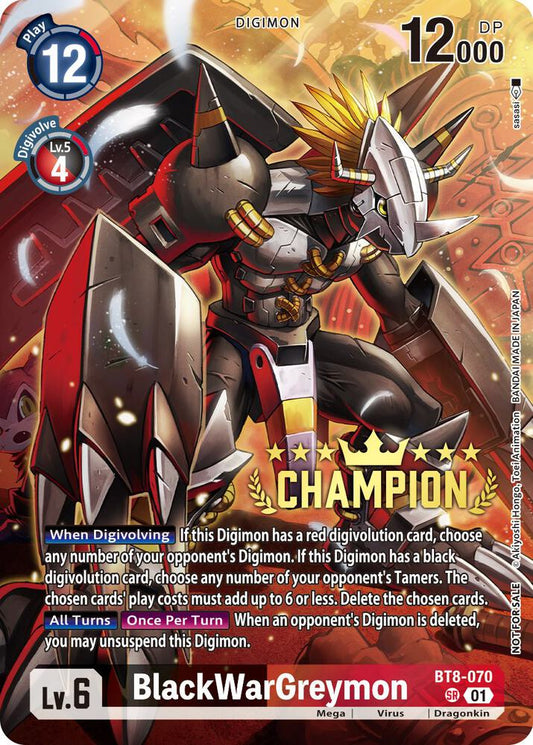 BlackWarGreymon (Digimon 3-On-3 Champion) - BT8-070 - SR